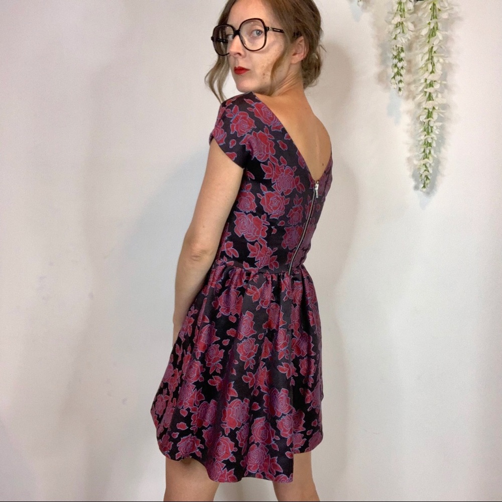 TRUE DECADENCE brocade fit & flare dress Regencycore 1854 - Picture 2 of 10